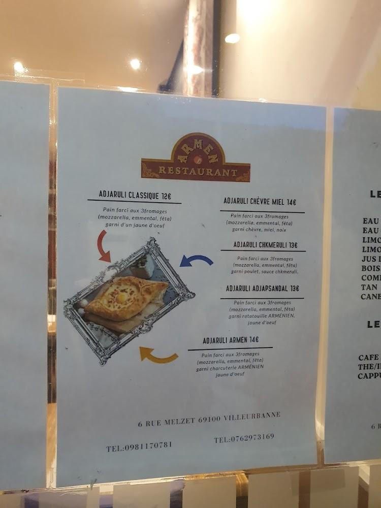 ARMEN RESTAURANT - Menu Image 1